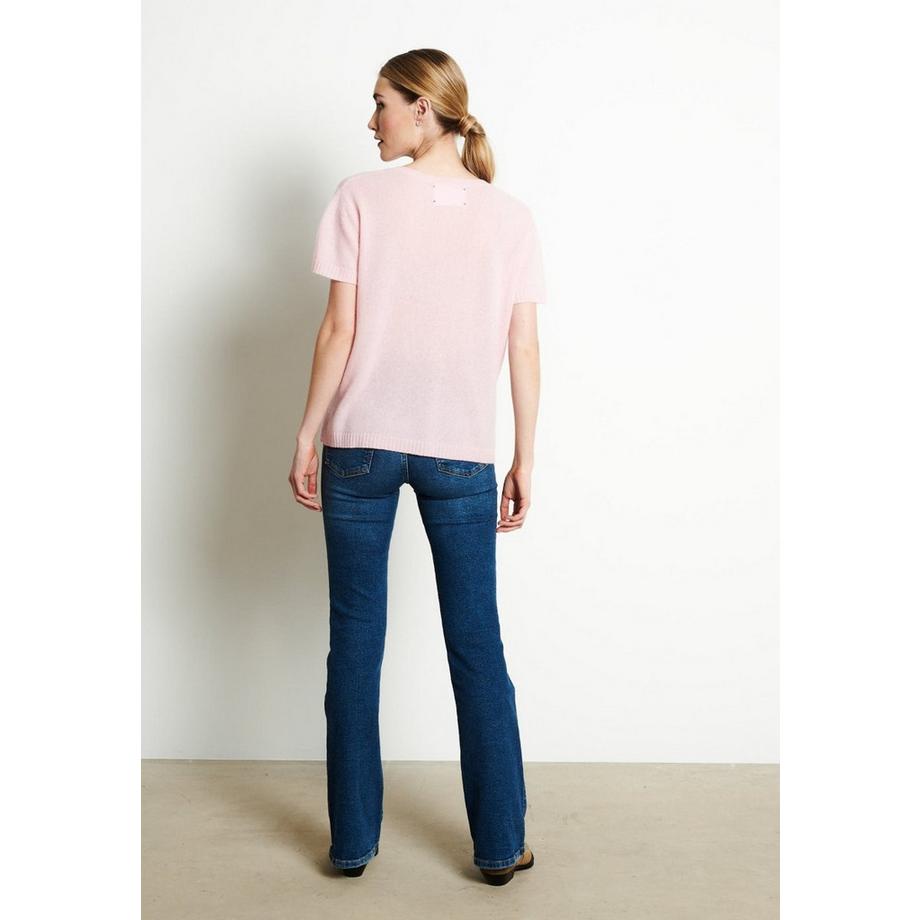 Studio Cashmere8 RIA 5 Maglietta Scollo a V Stampa Pavone  