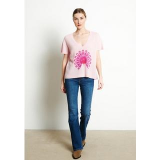 Studio Cashmere8 RIA 5 V-Neck T-Shirt Pfauendruck  
