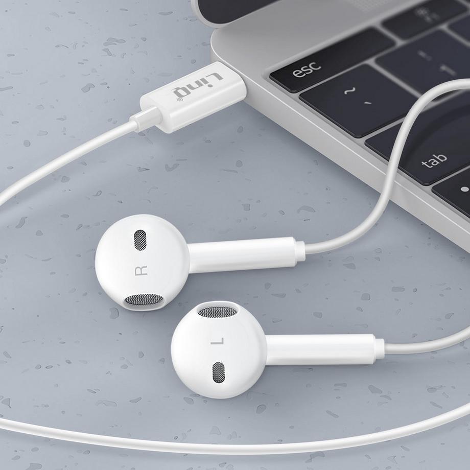 Avizar  Écouteurs USB-C Filaire 1,2 m Blanc 