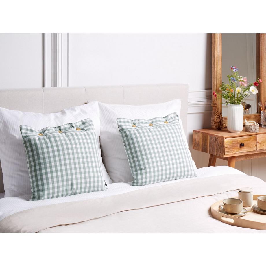 Beliani Dekokissen 2er Set aus Polyester Landhausstil TALYA  