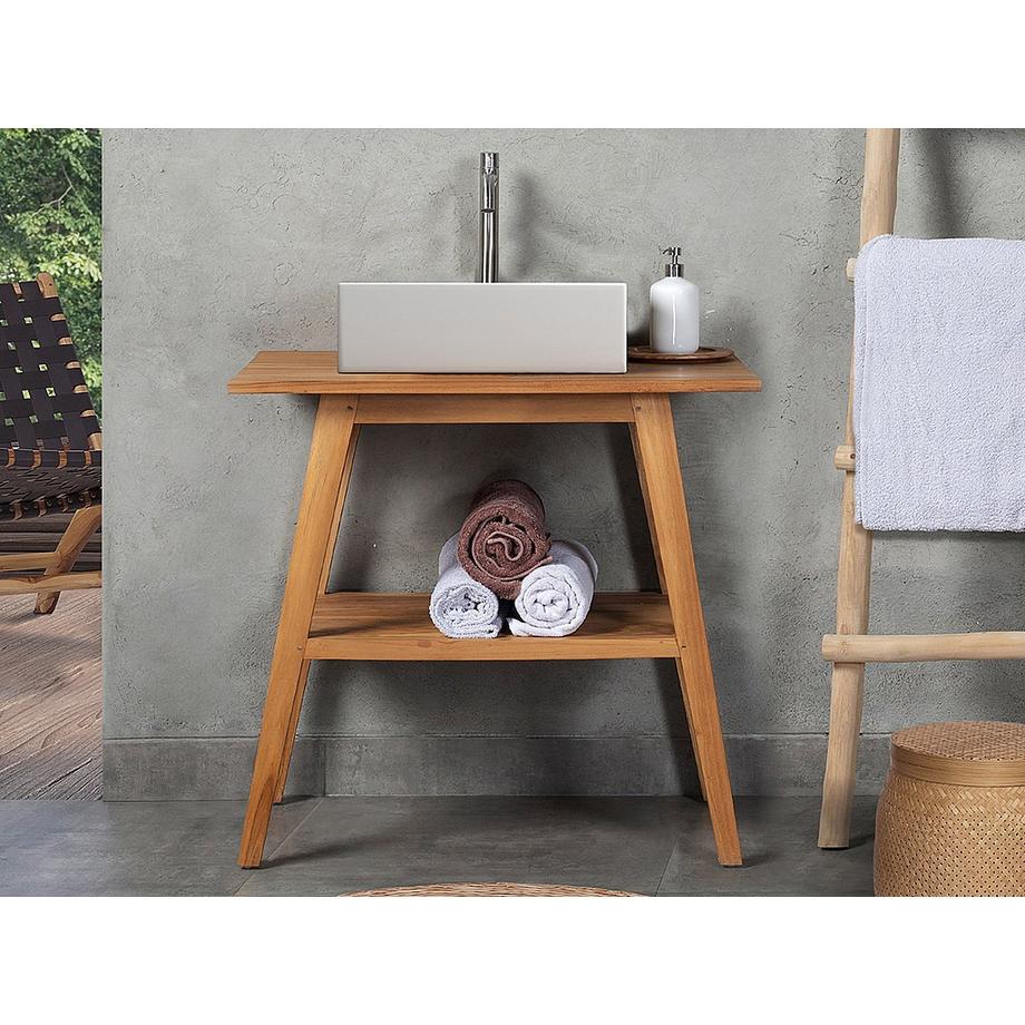 Vente-unique Meuble sous vasque en teck - 80 cm - BOBOTSARI  