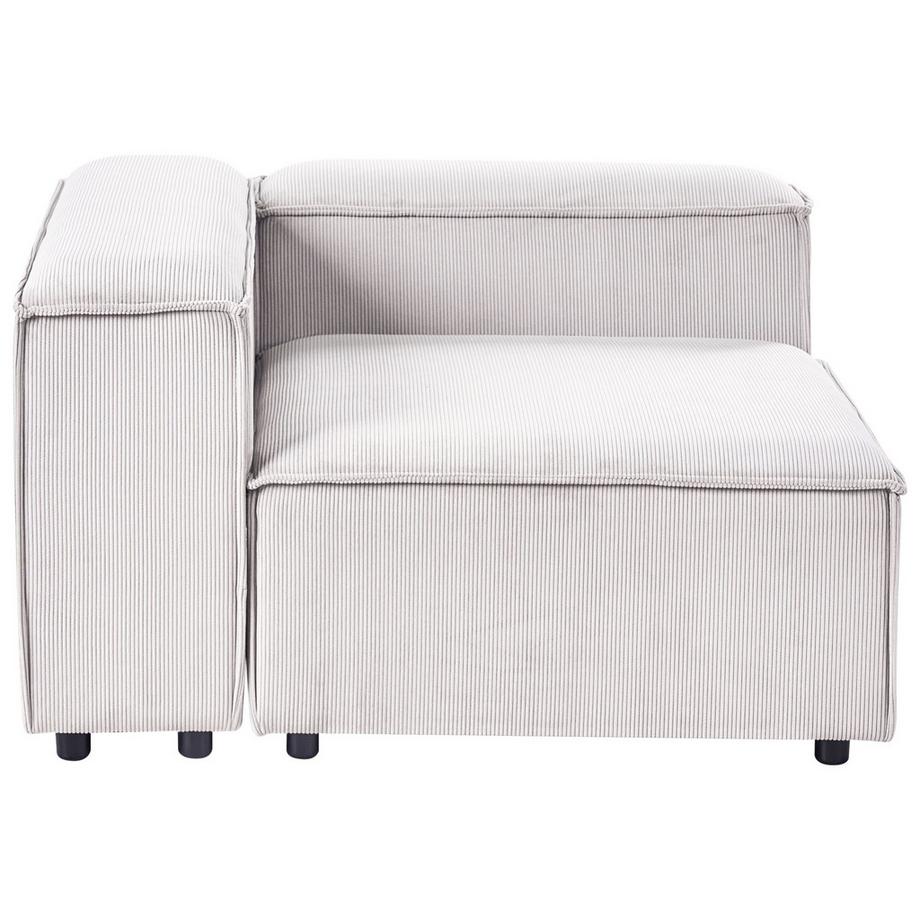 Beliani Module d'angle à droite en Velours côtelé Moderne ARDAL  