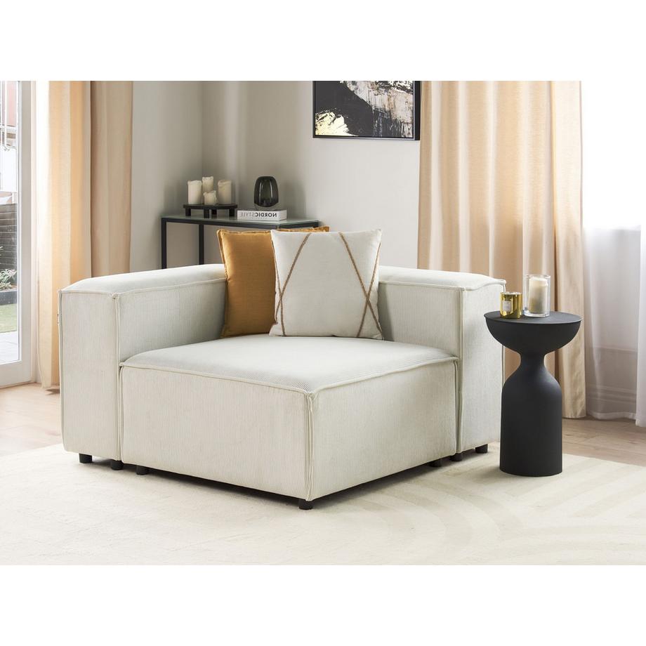 Beliani Module d'angle à droite en Velours côtelé Moderne ARDAL  