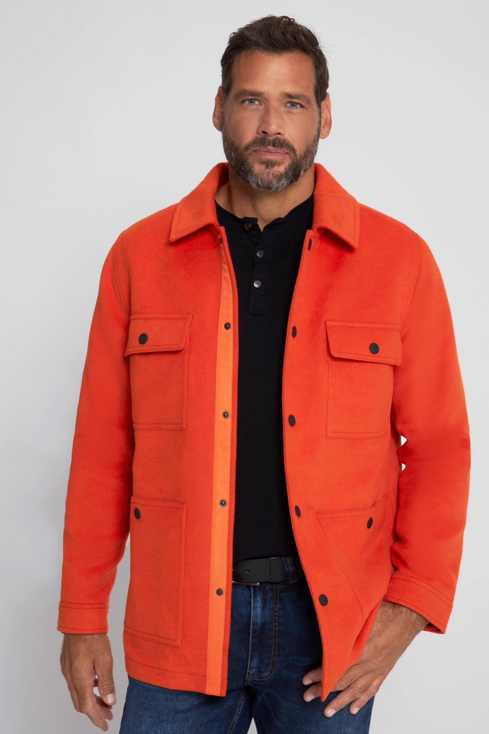 JP1880 Overshirt Wolloptik Langarm Kentkragen Modern Fit  