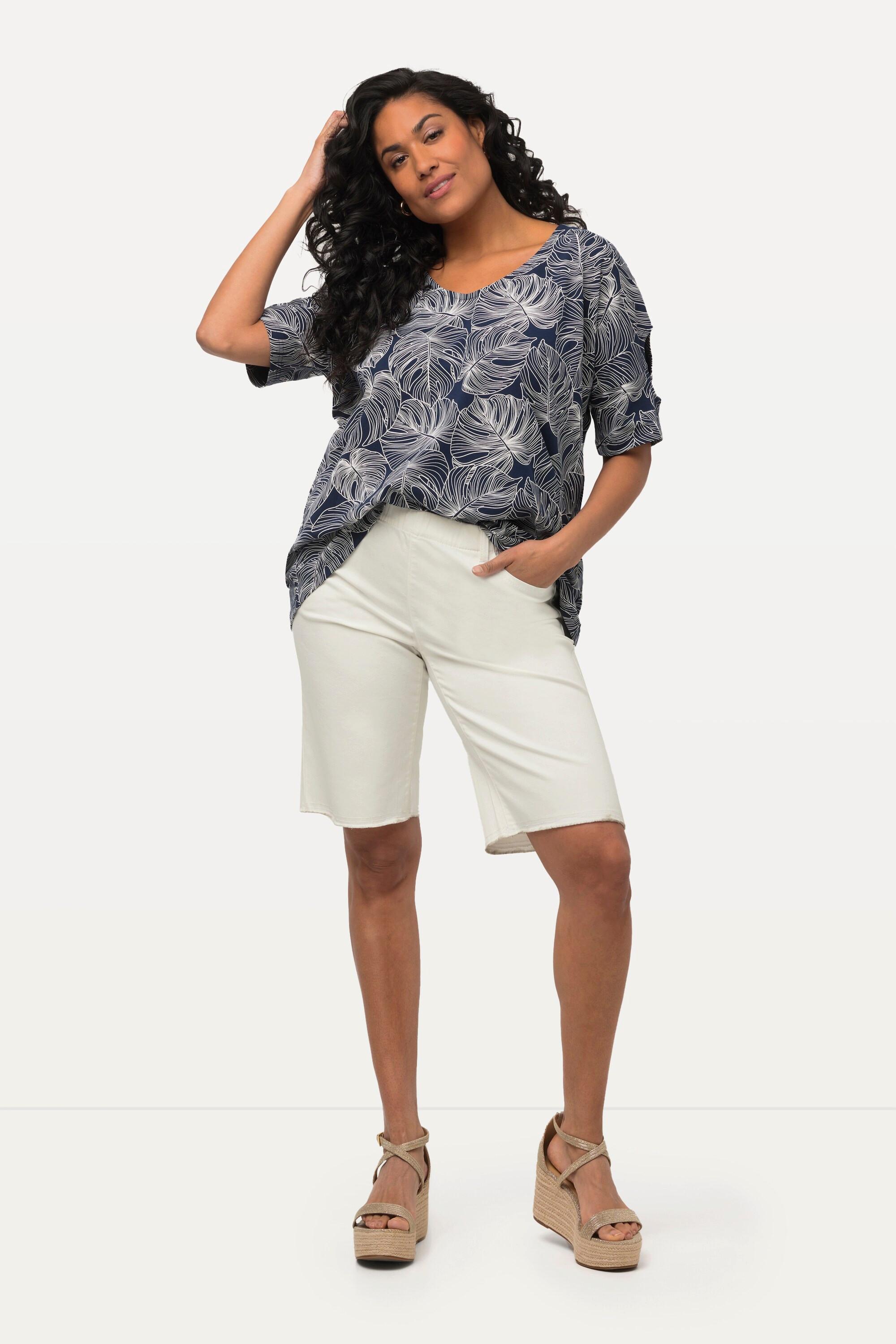 Ulla Popken Bermuda Fransensaum Elastikbund  