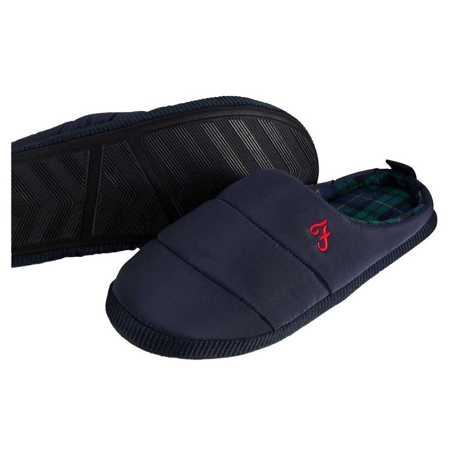 FARAH Gepolsterte Pantoffel mit besticktem Logo  