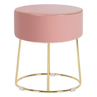 B2X Tabouret rond en velours avec pieds en métal, tabouret de dressing rembourré  