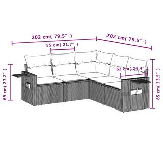 VidaXL Ensemble de canapés de jardin rotin synthétique  