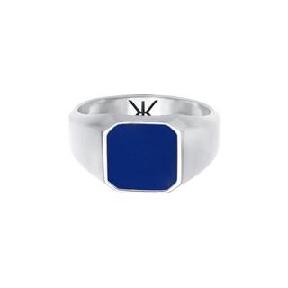 Kuzzoi  Bague Herren Siegelring Emaille Blau Basic 925 Silber 