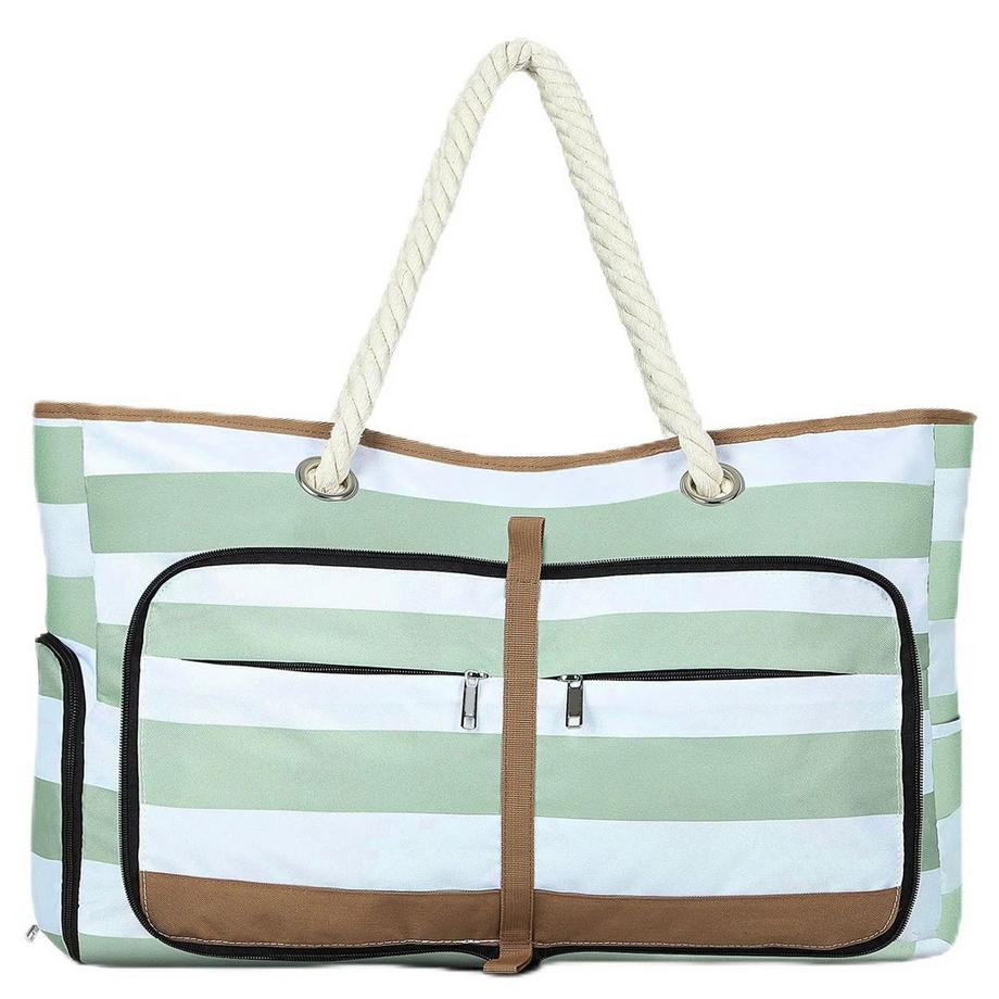 Große Strandtasche mit Reißverschluss, vielseitiger Shopper Badetasche Saunatasche Reisetasche Einkaufstasche