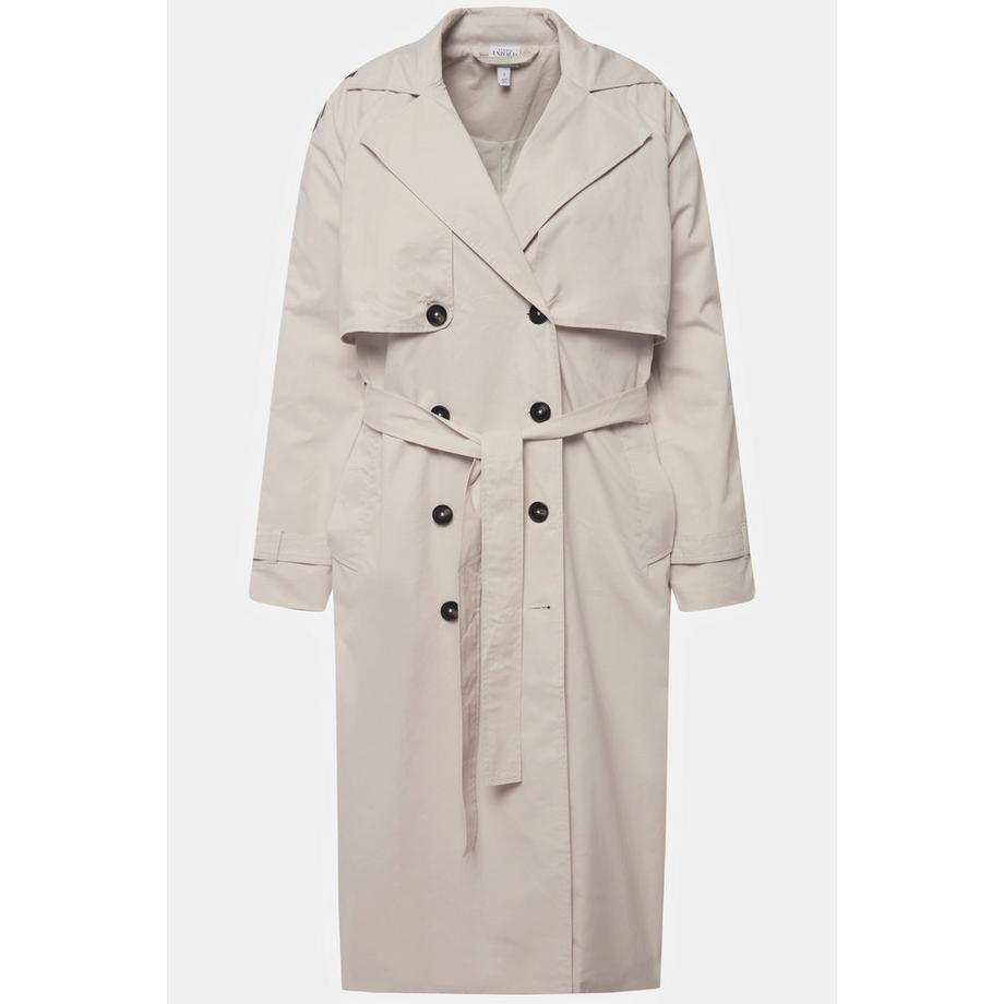 Studio Untold Trench-coat Oversized Col Revers Double Boutonnage Unisexe  