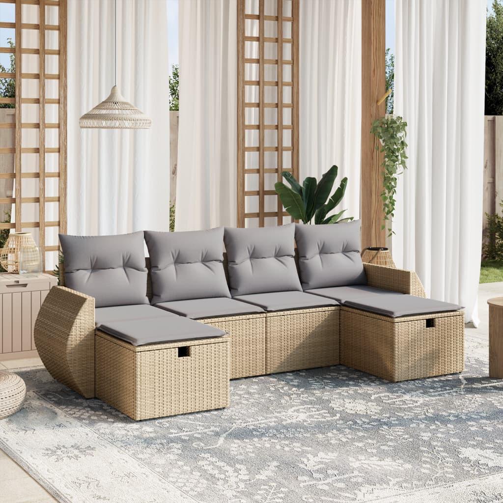 VidaXL set divano da giardino Polirattan  