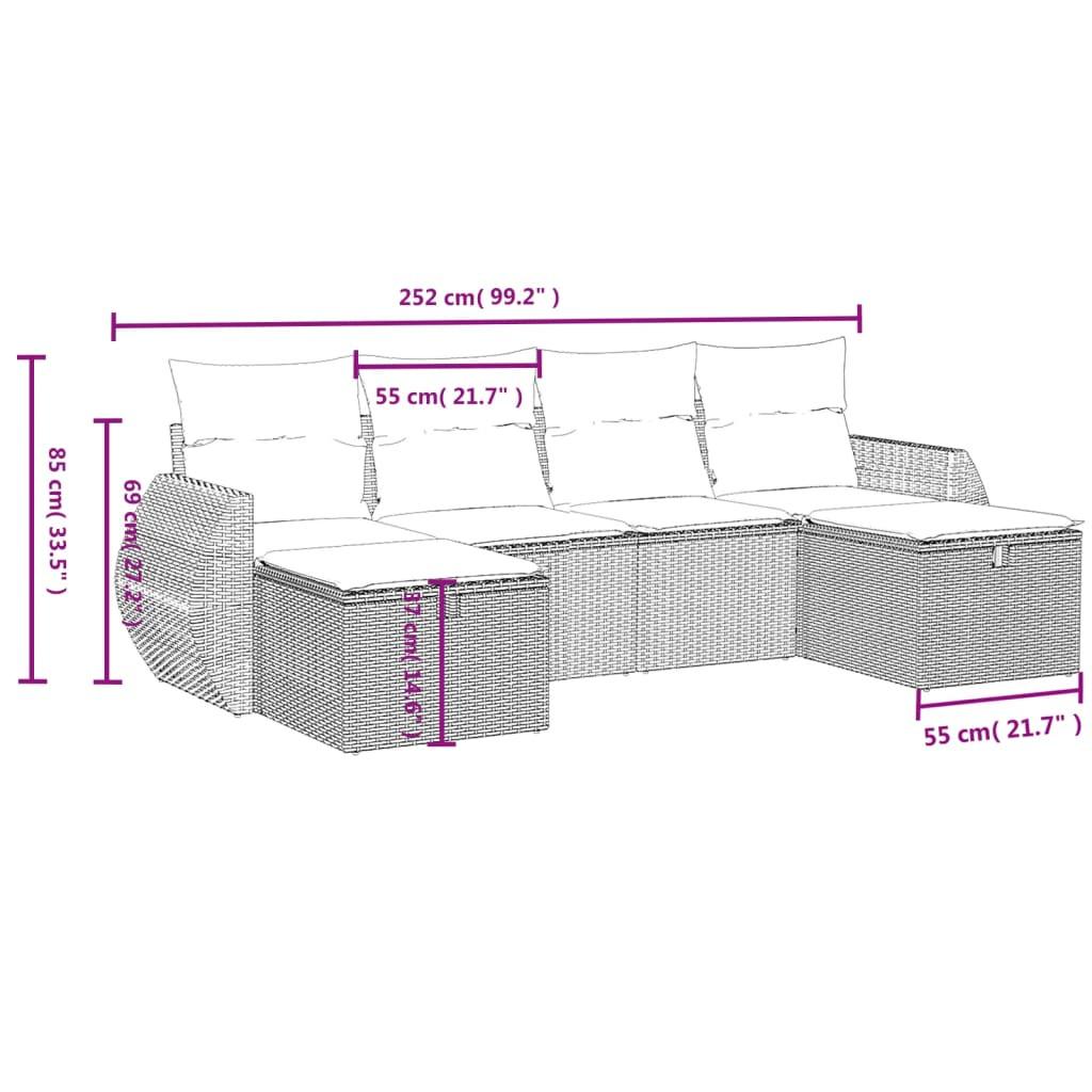 VidaXL Ensemble de canapés de jardin rotin synthétique  