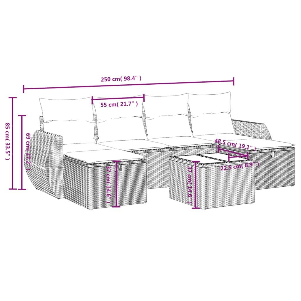 VidaXL set divano da giardino Polirattan  