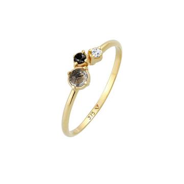 Ring Diamant (0.03 Ct.) Topas Turmalin 375Er Gelbgold