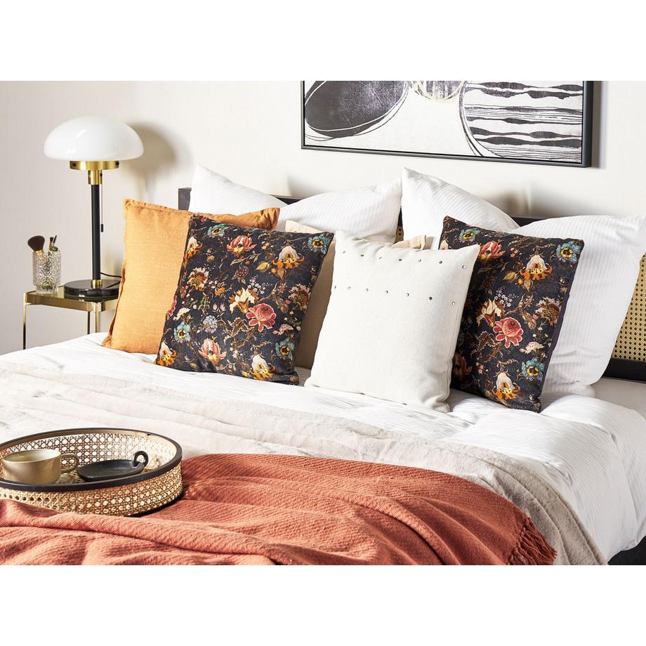 Beliani Lot de 2 coussins décoratifs en Velours Rétro RAMONDA  