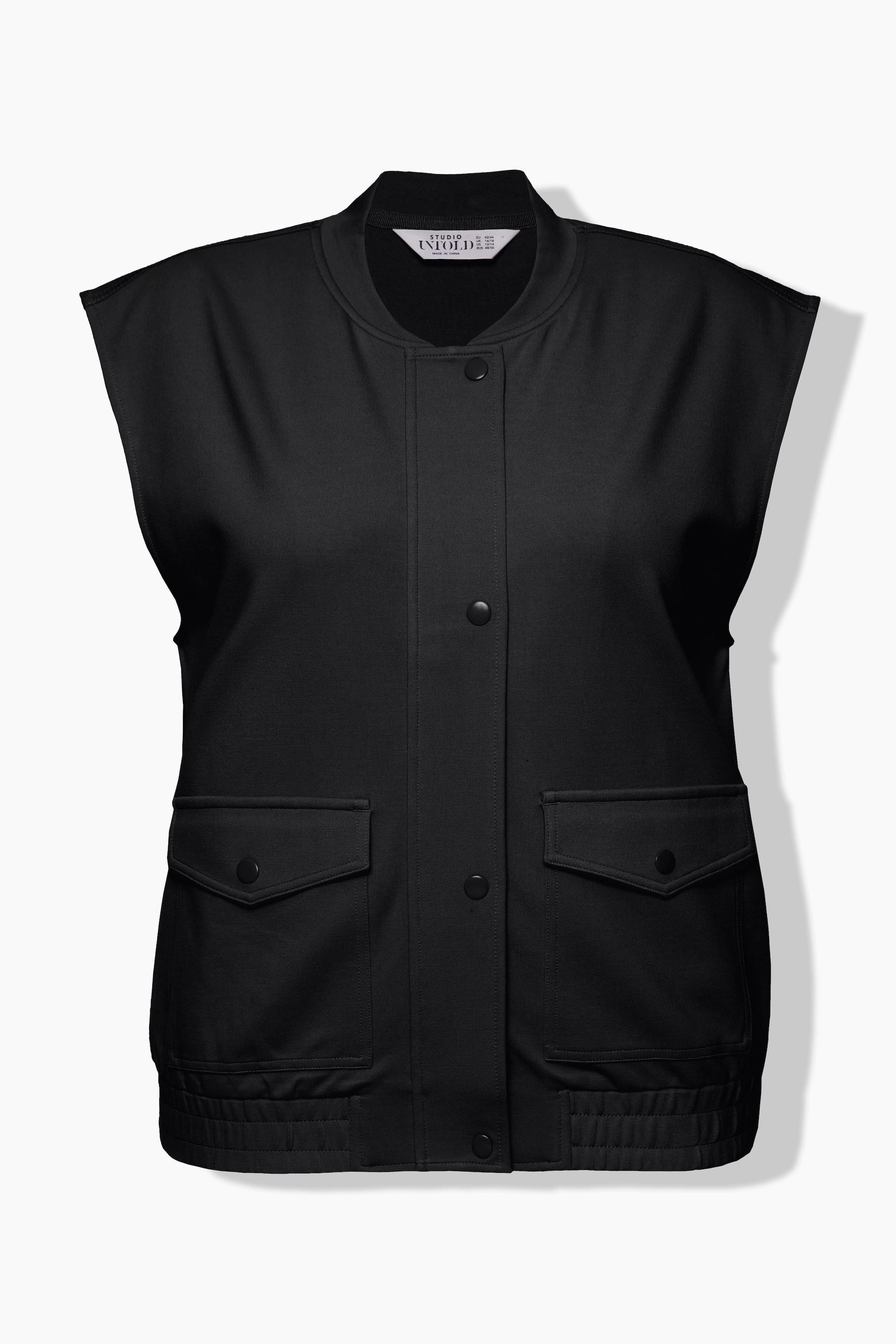 Studio Untold Gilet in Jersey Taglio Corto Boxy Shape Cerniera Nascosta  