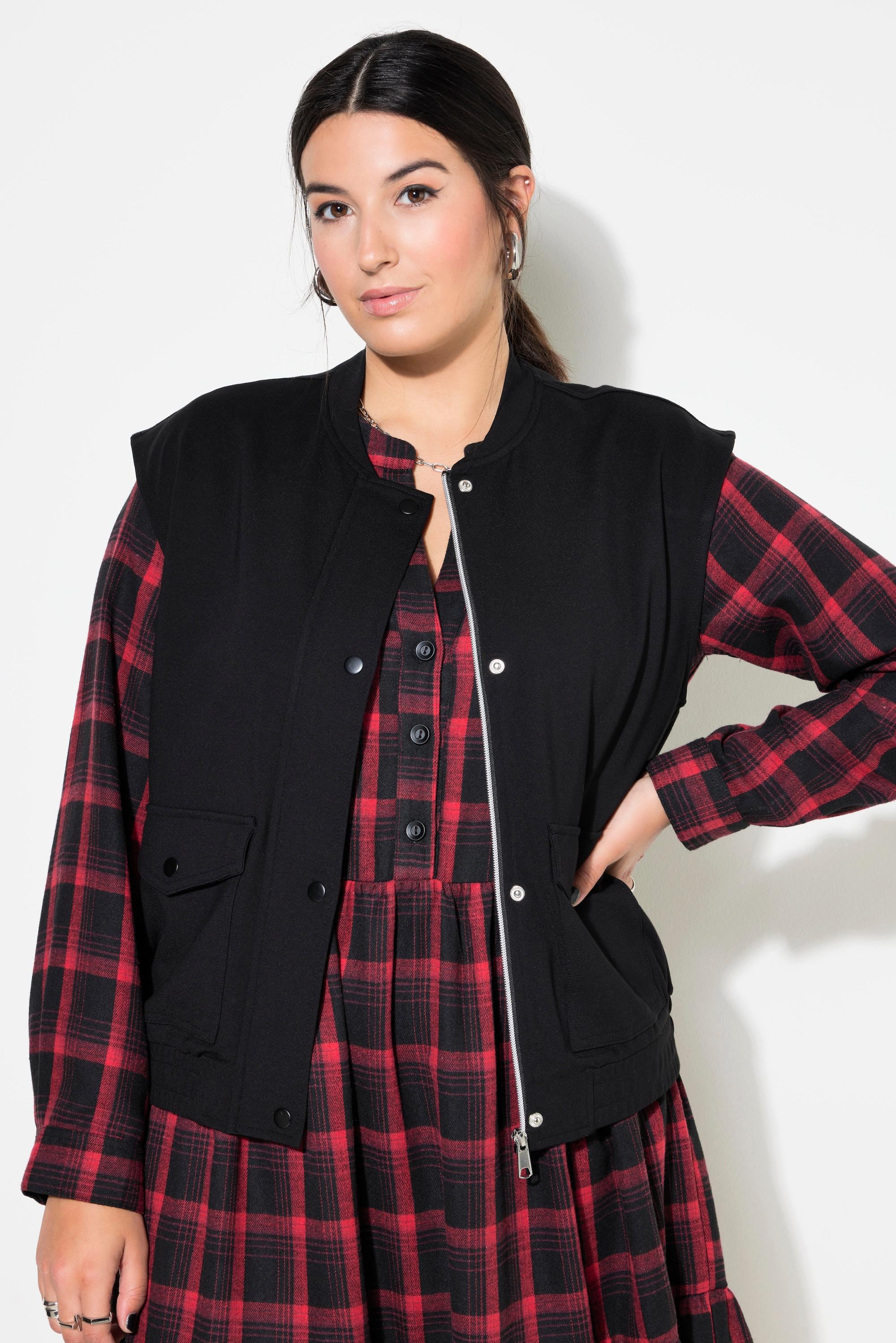 Studio Untold Gilet in Jersey Taglio Corto Boxy Shape Cerniera Nascosta  