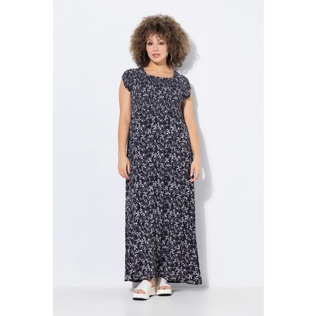 Ulla Popken Abito Smock Fiocchi Linea A Scollo Quadrato Mezza Manica  