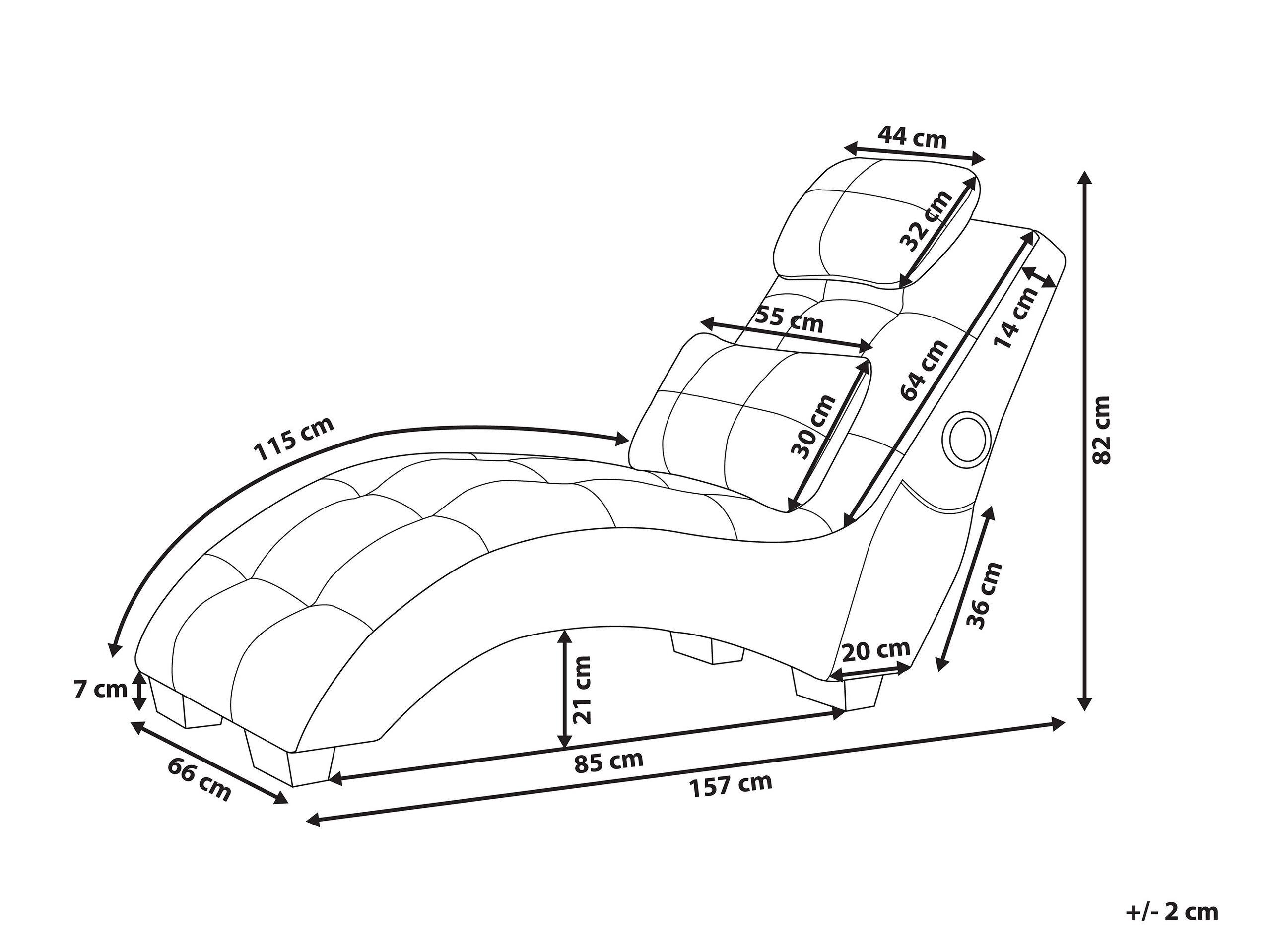 Beliani Chaise longue en Velluto Moderno SIMORRE  