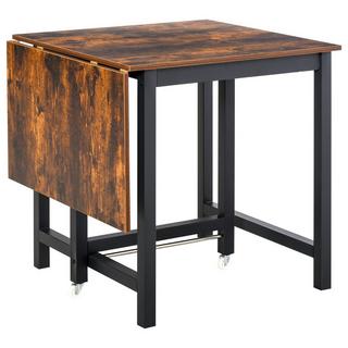 Northio Table à manger extensible, table de cuisine pliante à roulettes, table pliante en métal, peut supporter jusqu'à 20 kg, pour cuisine, salle à manger, 118 x 70 x 76,5 cm, marron  