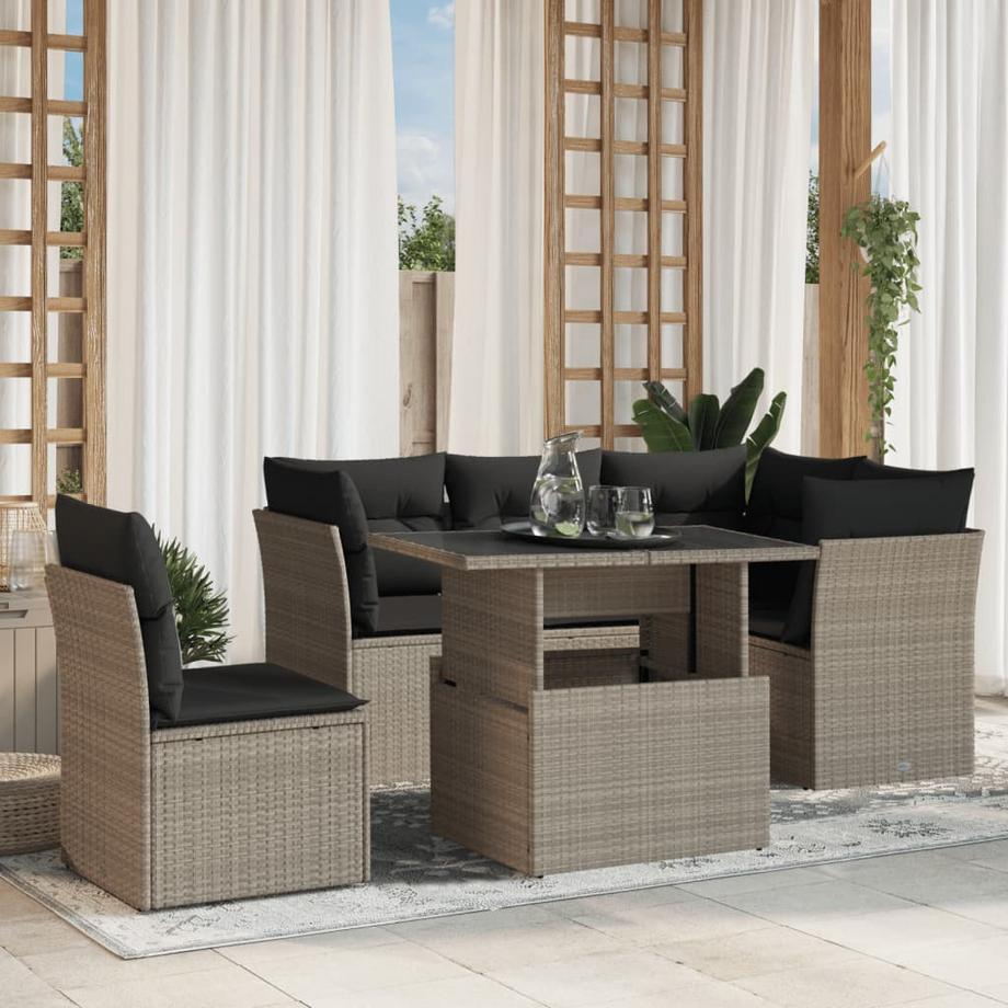 VidaXL set divano da giardino Polirattan  