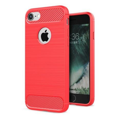 Cover-Discount  iPhone 8  7 - Silikon Gummi Case Metall Carbon Look 