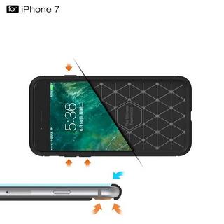 Cover-Discount  iPhone 8 / 7 - Etui en caoutchouc silicone métal look carbone 