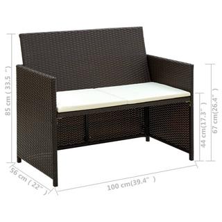 VidaXL Sofa poly-rattan  