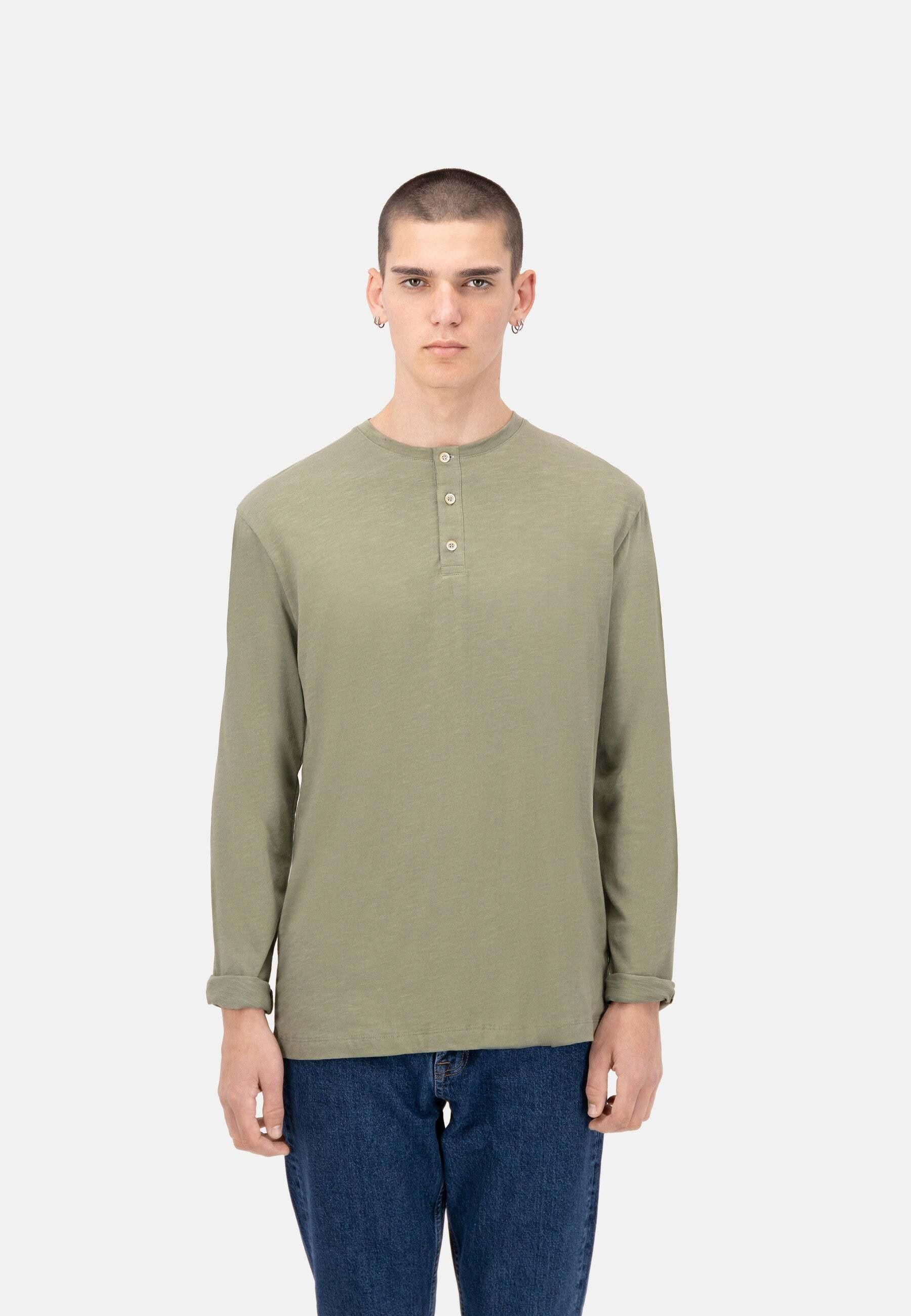 Colours & Sons  t-shirt à manches longues Henley - Slub 