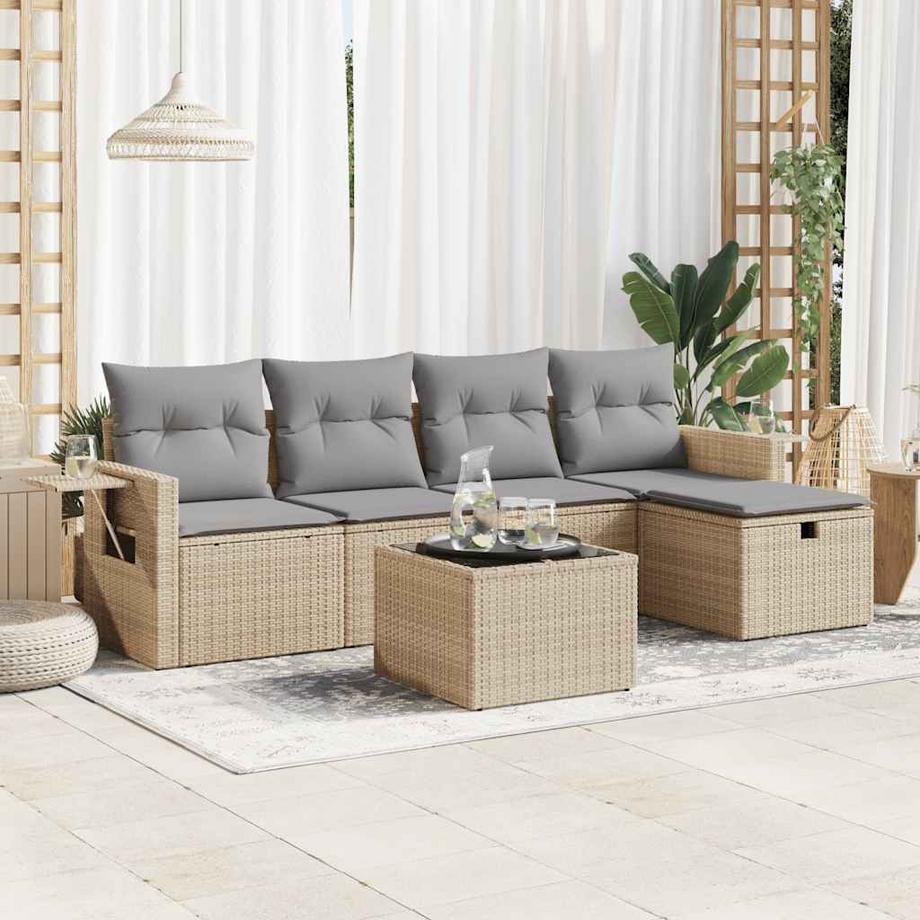 VidaXL set di divani da giardino Polirattan  
