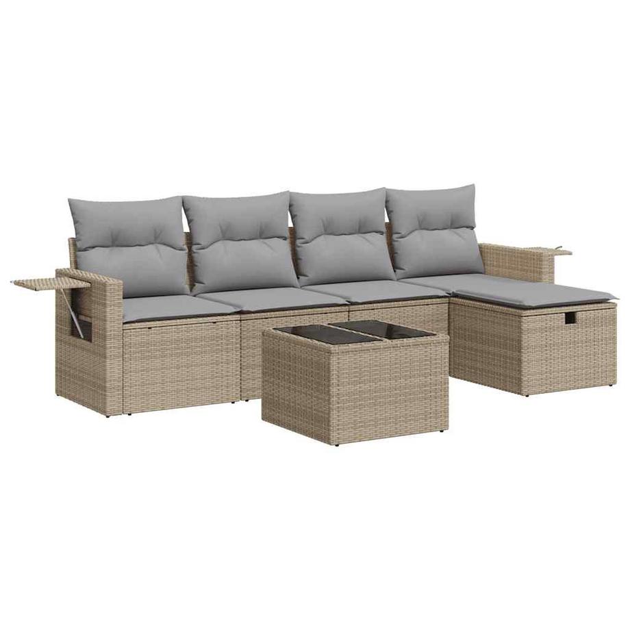 set di divani da giardino Polirattan