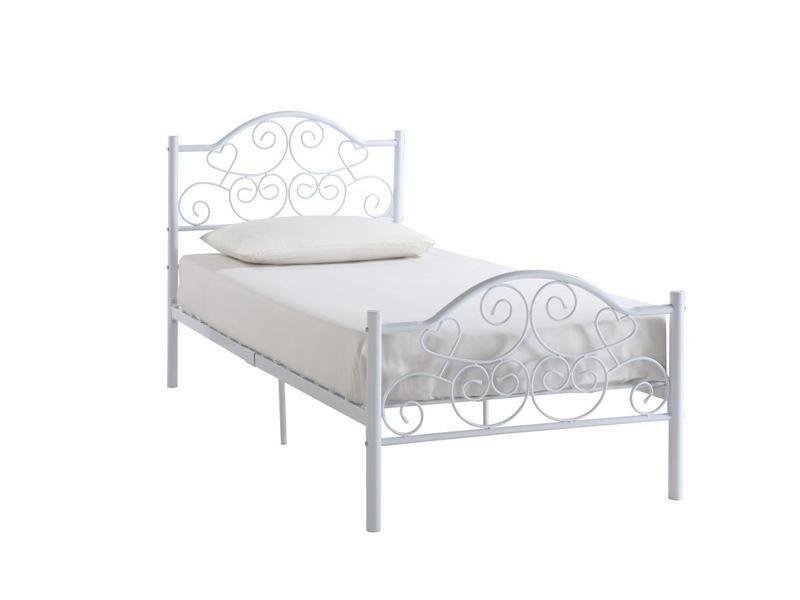 Vente-unique Letto  Metallo Bianco + materasso LEYNA  