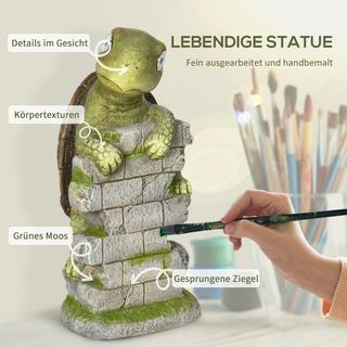 Northio Sculpture De Tortue Avec Décoration De Jardin À Lumière Solaire Led, Ornement Extérieur De 14,5 Po Pour Pelouse, Jardin, Cour  
