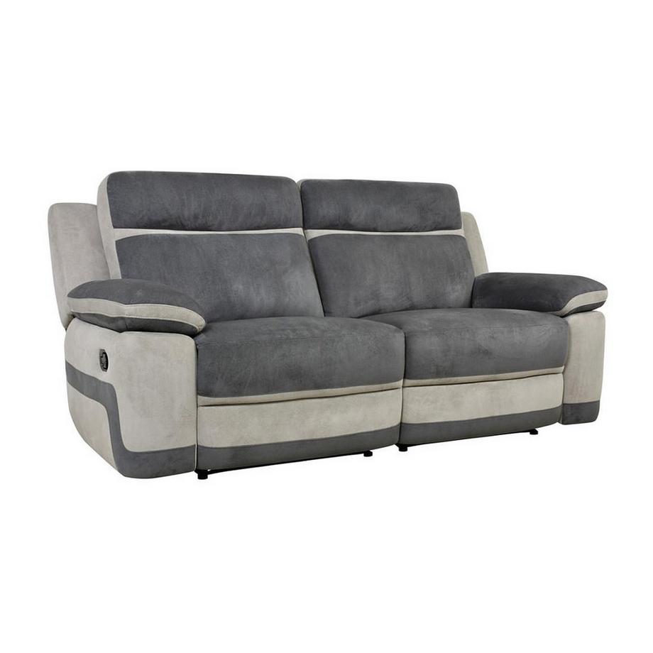 Vente-unique Canapé 3+1 places relax en microfibre TALCA clair  