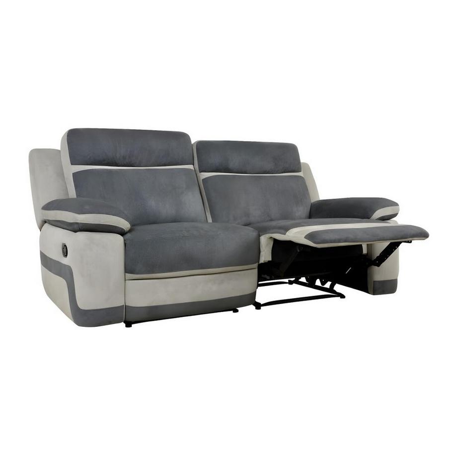 Vente-unique Canapé 3+1 places relax en microfibre TALCA clair  