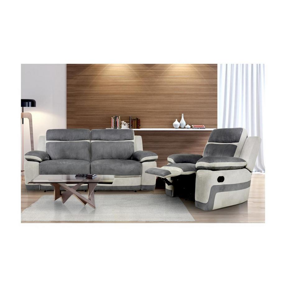 Canapé 3+1 places relax en microfibre TALCA clair