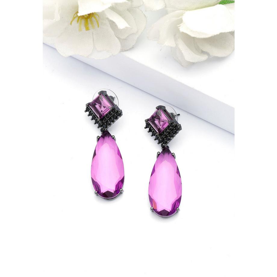 AVANT-GARDE PARIS  Regentropfenförmige Violett-Ohrringe 