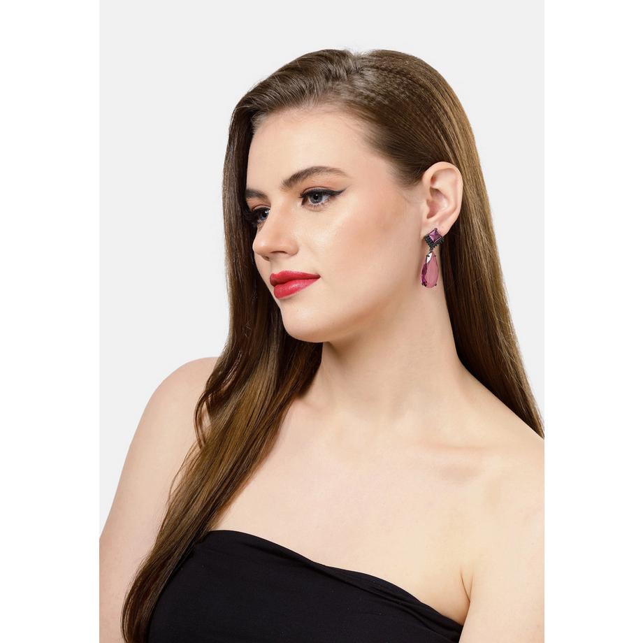 AVANT-GARDE PARIS  Regentropfenförmige Violett-Ohrringe 