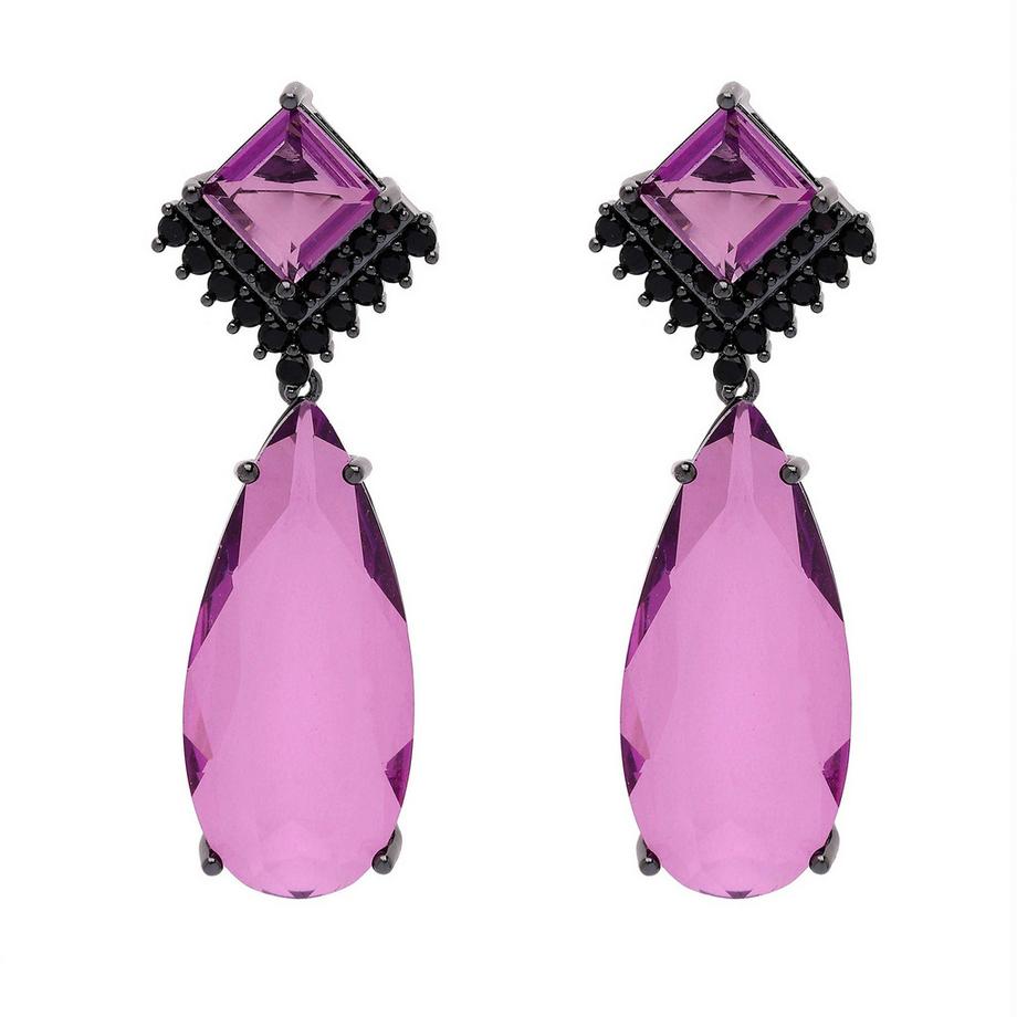 Regentropfenförmige Violett-Ohrringe