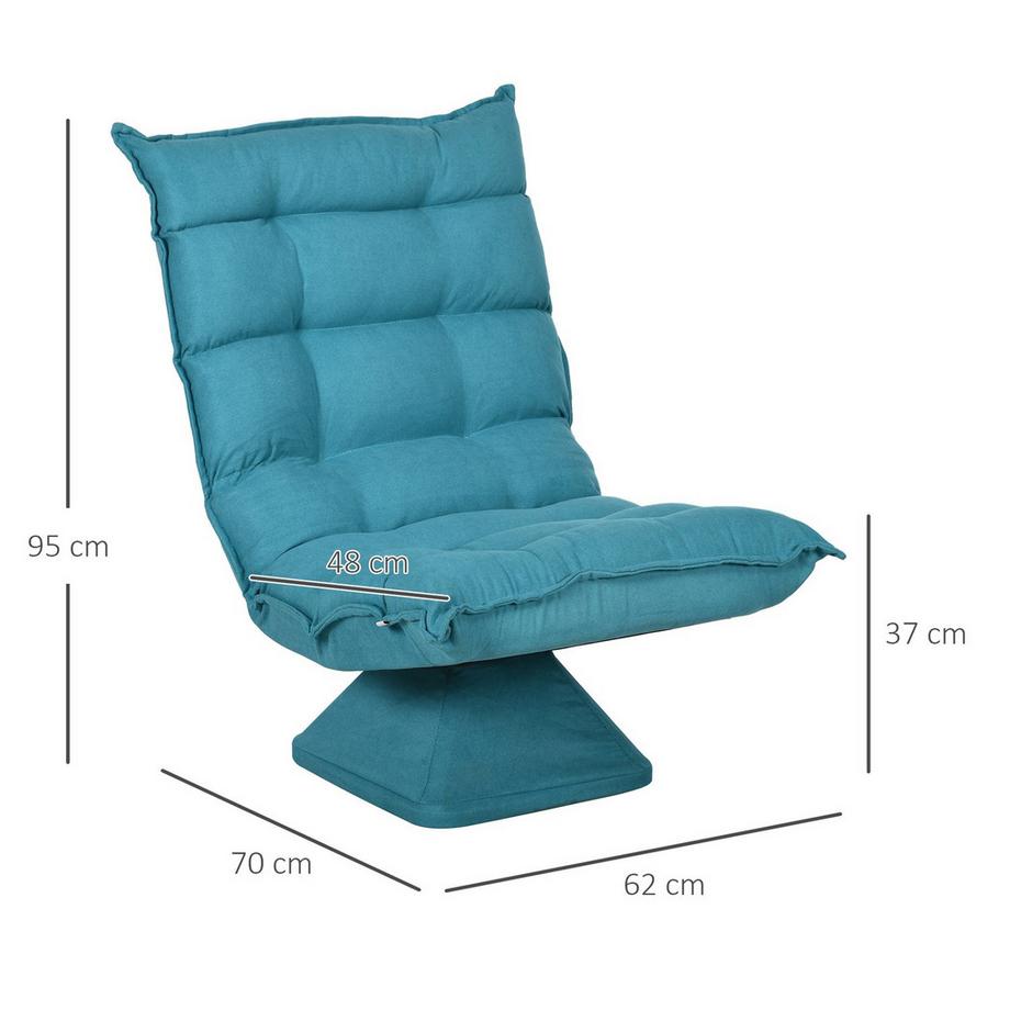 Northio Bodenstuhl Verstellbares Bodensofa drehbar Meditationsstuhl Relaxsessel Lazy Sofa Wohnzimmer Büro Blau  