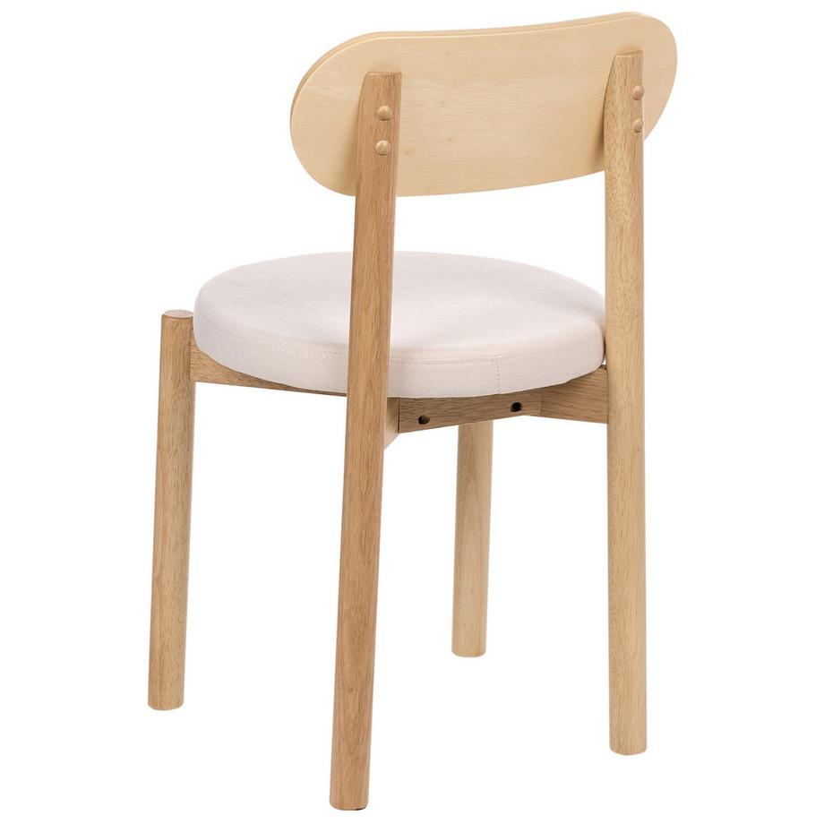 Beliani Esszimmerstuhl 2er Set aus Gummibaumholz Skandinavisch PAULINA  