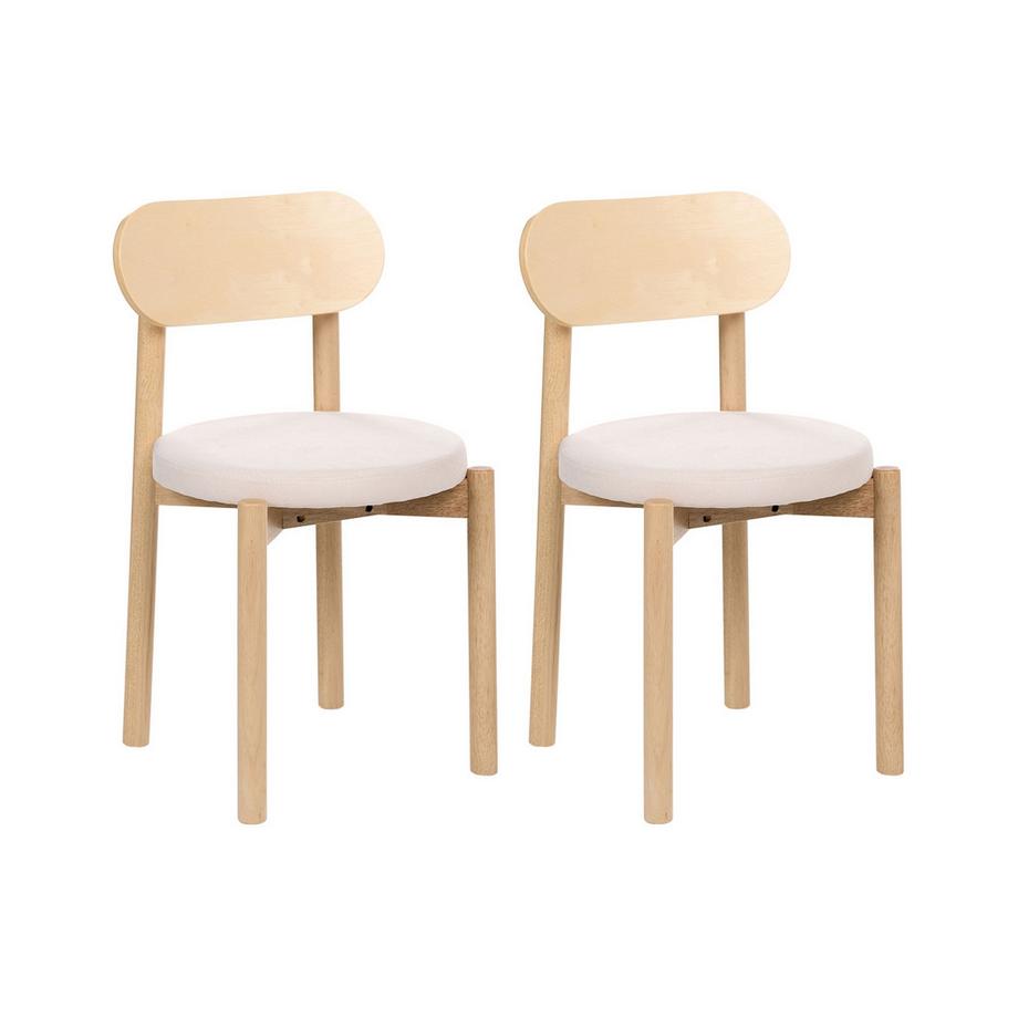 Esszimmerstuhl 2er Set aus Gummibaumholz Skandinavisch PAULINA
