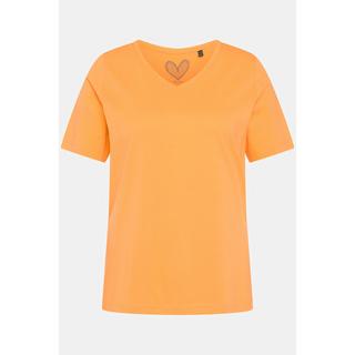 Ulla Popken  T-shirt à col V et manches courtes 