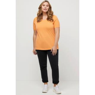 Ulla Popken  T-shirt con scollo a V e mezze maniche 