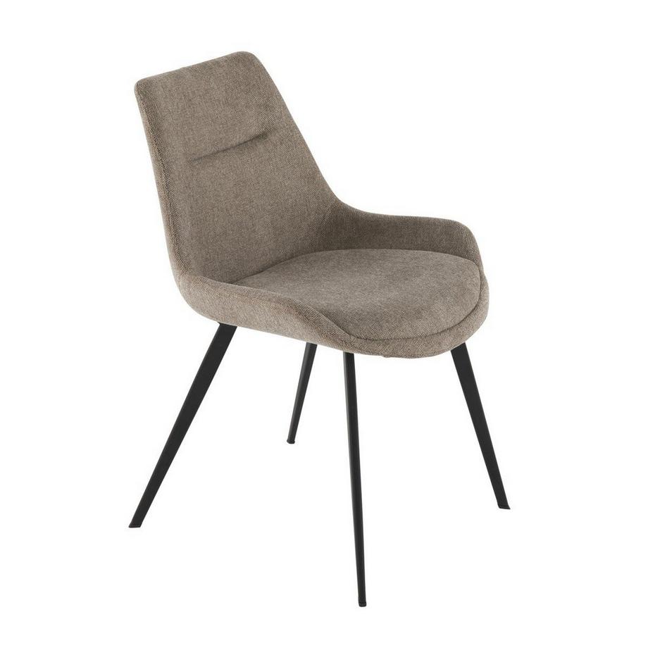 Calicosy Set mit 2 Stühlen aus taupefarbenem Stoff  - COLOMBE  