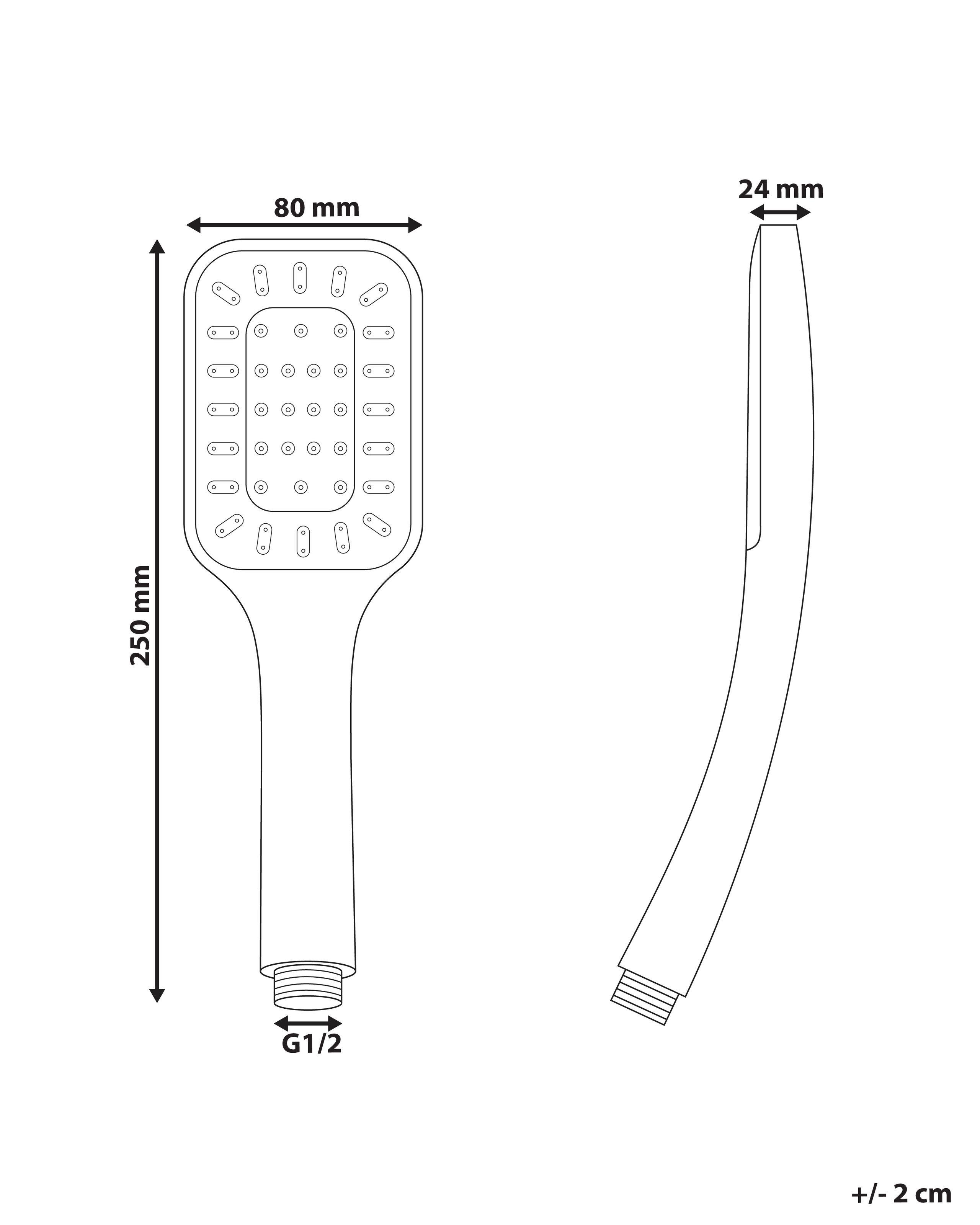 Beliani Duschkopf mit Schlauch aus ABS (robuster Kunststoff) Klassisch AMAJA  