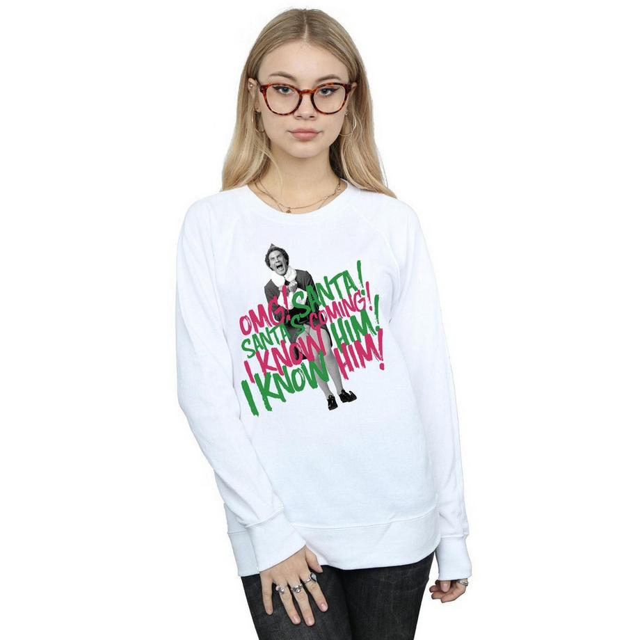 Elf Santa's Coming Bedrucktes Sweatshirt  