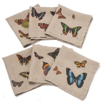 Lot de 6 serviettes Papillons volants