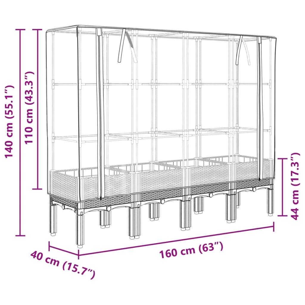 VidaXL letto rialzato Polipropilene  